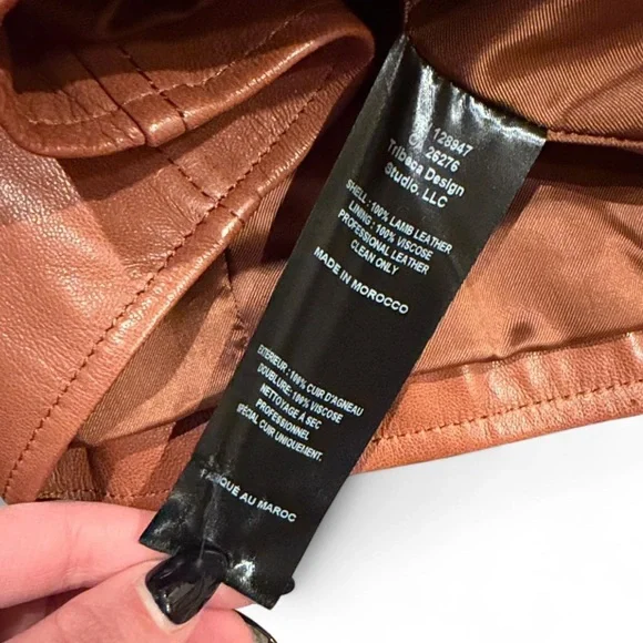 Nili Lotan Alda Lambskin Leather Jacket Sienna Brown XS - Picture 10 of 10